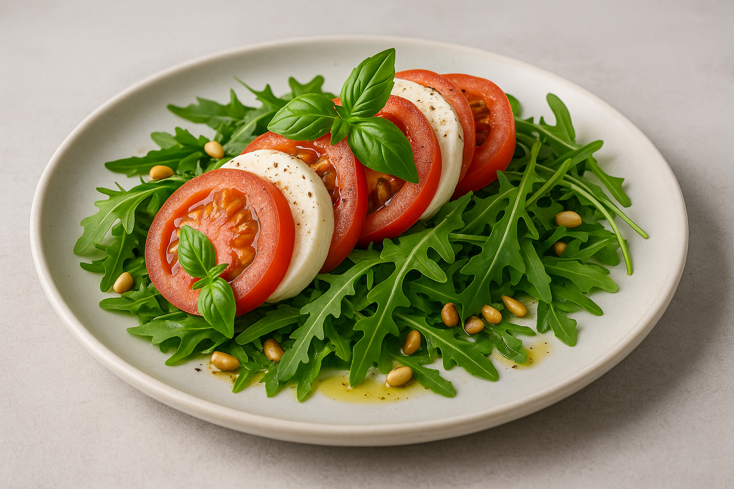 SanaSlank Caprese van mozzarella, tomaat, basilicum en rucola (23)