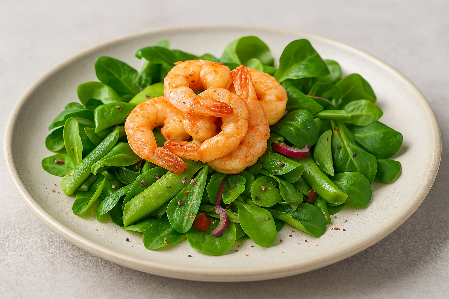 SanaSlank Grote garnalen met peultjessalade (17)