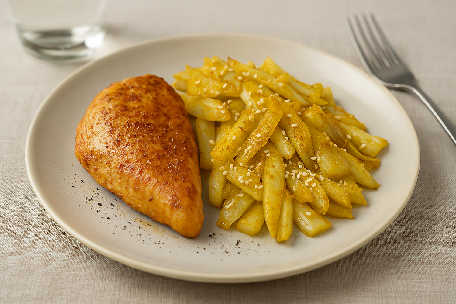 SanaSlank Kipfilet met witlof, kerrie en sesamzaadjes (4)