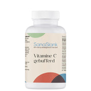 SanaSlank Ester-C gebufferde vitamine C verpakking met capsules label mild voor de maag