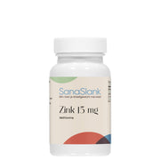 Sanaslank Zink 15mg Methionine pot met tabletten en label vermelding