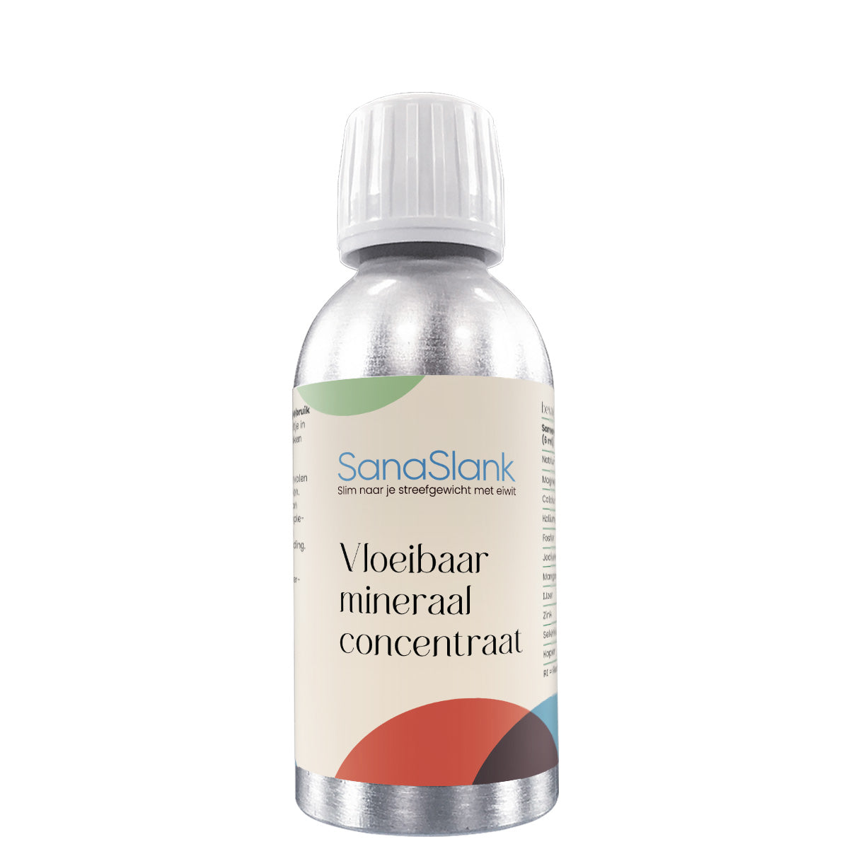 SanaSlank vloeibaar mineralenconcentraat fles met vermelding zeewaterextract en magnesium