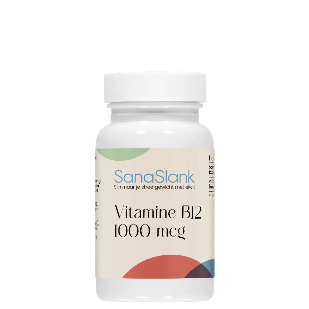 SanaSlank Vitamine B12 1000 mcg zuigtablet verpakking met vermelding Methylcobalamine hoog gedoseerd