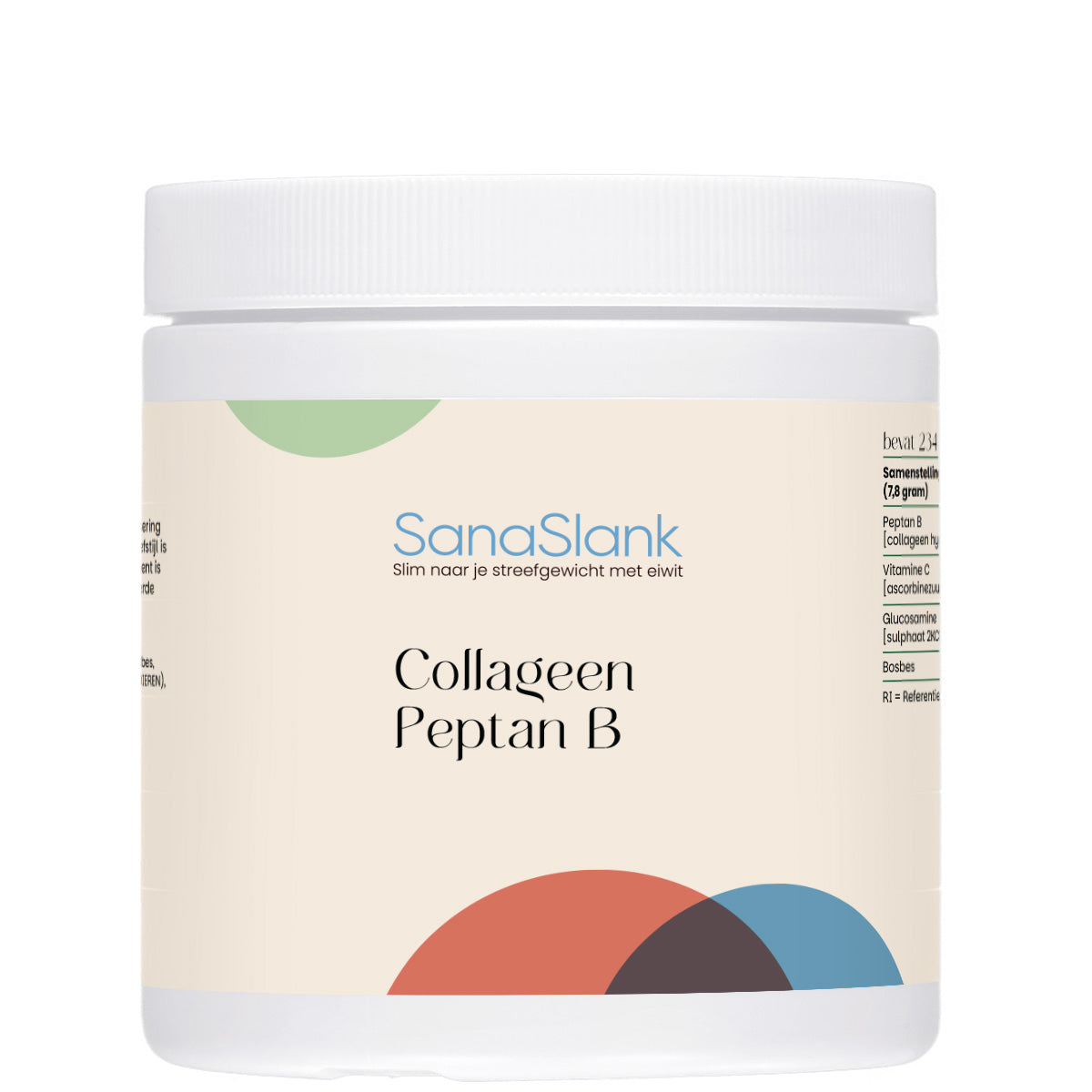 Sanaslank Collageen Peptan B poeder smaakloos met Peptan B peptiden en toegevoegde vitamine C