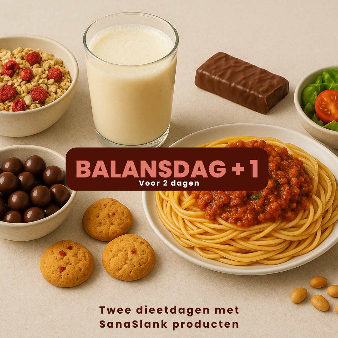 SanaSlank Balansdag +1 doos met tweedaagse maaltijden, eiwitshakes, snacks en fatburner voor reset