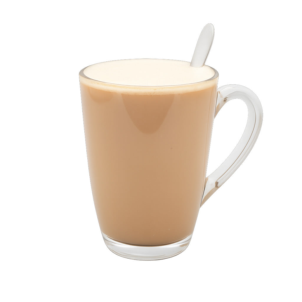 Sanaslank glutenvrije Caffè Latte 5 zakjes verpakking met 69 g eiwit per 100 g en 5% instantkoffie