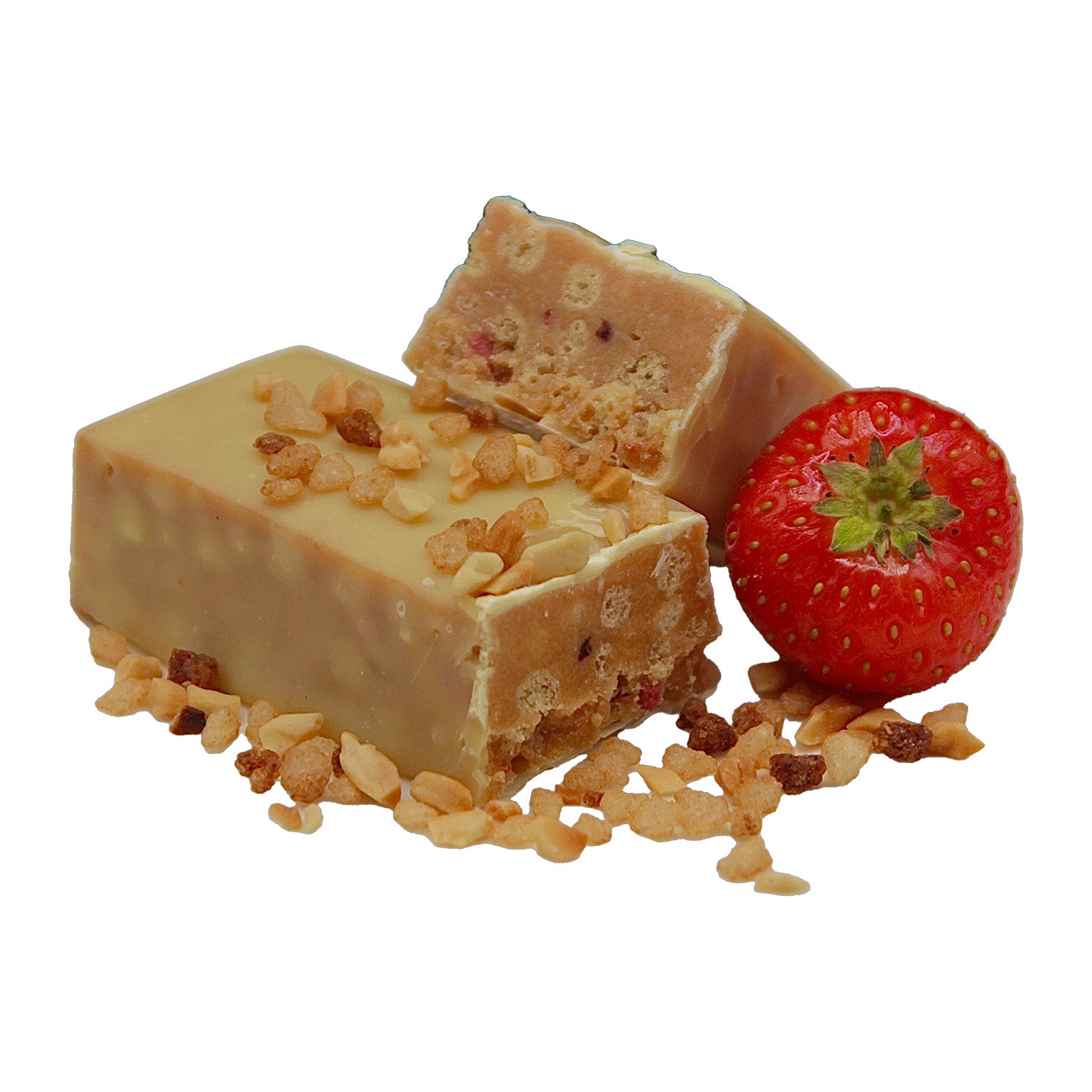 Sanaslank proteïnereep crunchy aardbei verpakking 7 stuks label 15 g eiwit laag suiker