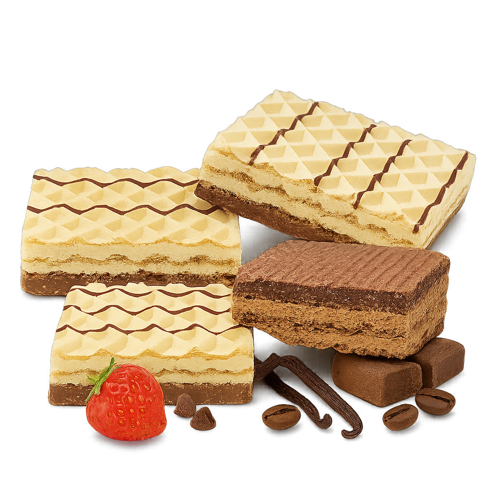 Sanaslank proefpakket wafels vier smaken individuele verpakking eiwitrijk laag koolhydraten glutenvrij