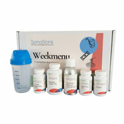 Startpakket Sanaslank Blok 1 Week 1 met boek shaker en supplementen Vitamine C 1000mg Kalium Calcium Magnesium Zink