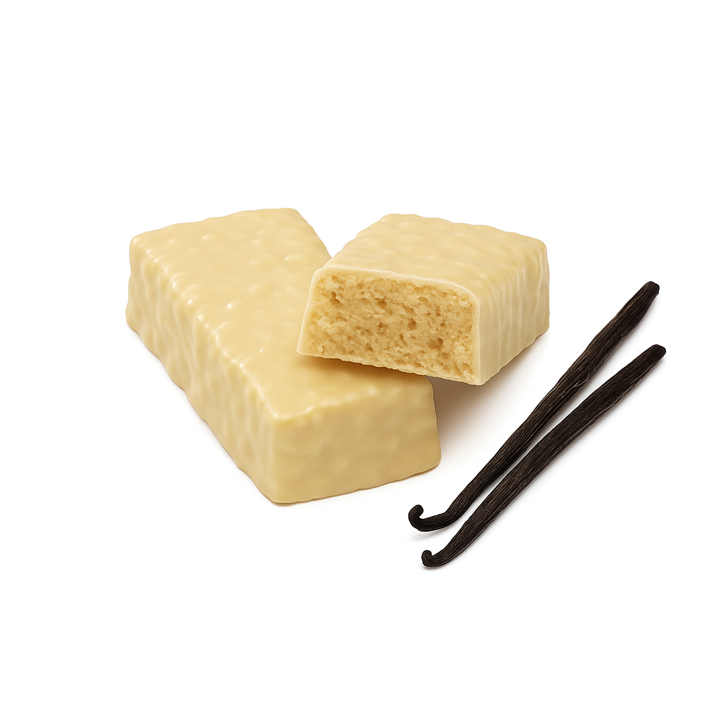 Sanaslank Fluffy Vanille Crisp reep verpakking 7 stuks individuele 44 g repen met vanille en knapperige crisp