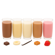 SanaSlank Shake proefpakket 5 stuks verpakking met verschillende eiwitrijke koolhydraatarme smaken