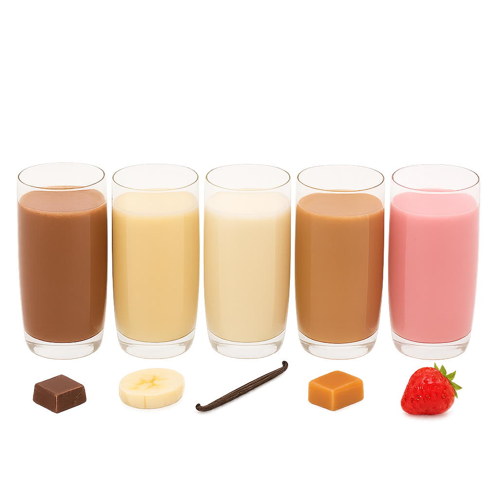 SanaSlank Shake proefpakket 5 stuks verpakking met verschillende eiwitrijke koolhydraatarme smaken