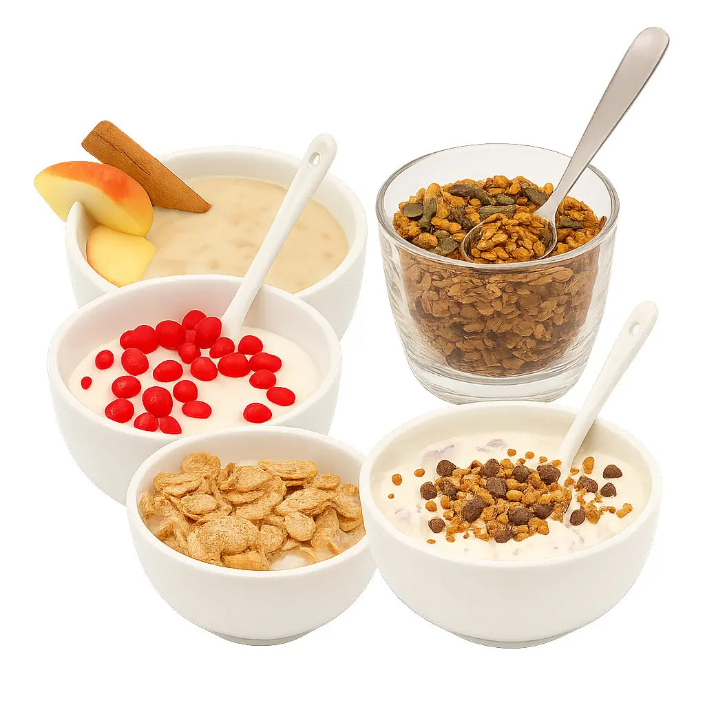 Sanaslank proefpakket ontbijt 5 stuks met eiwitrijke muesli cornflakes havermout en biologische granola