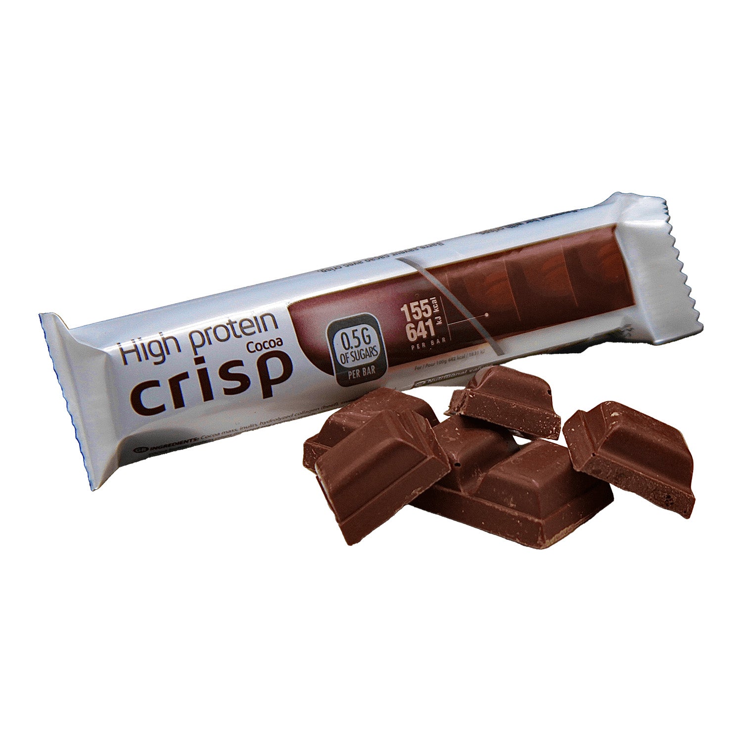 SanaSlank Chocolade Crisp Reep verpakking 7 stuks met pure chocoladelaag en knapperige soja-eiwitcrispies