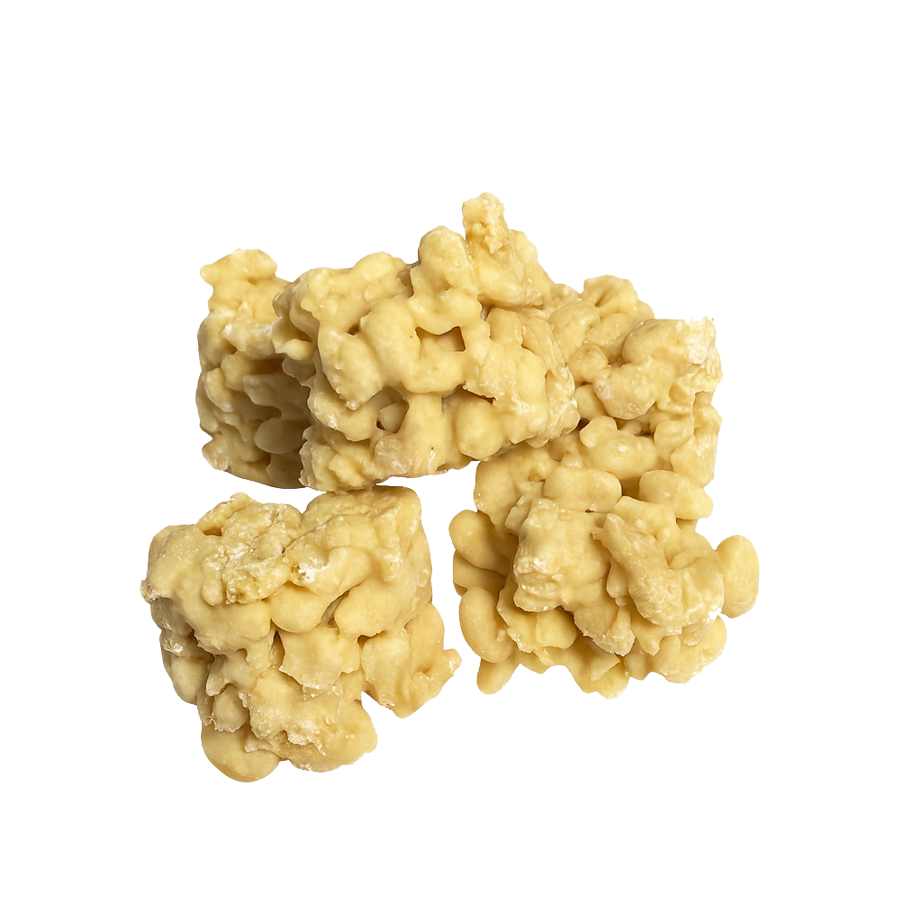 Witte Chocolade Eiwitbites verpakking 5 zakjes glutenvrij gezoet met maltitol crunchy textuur