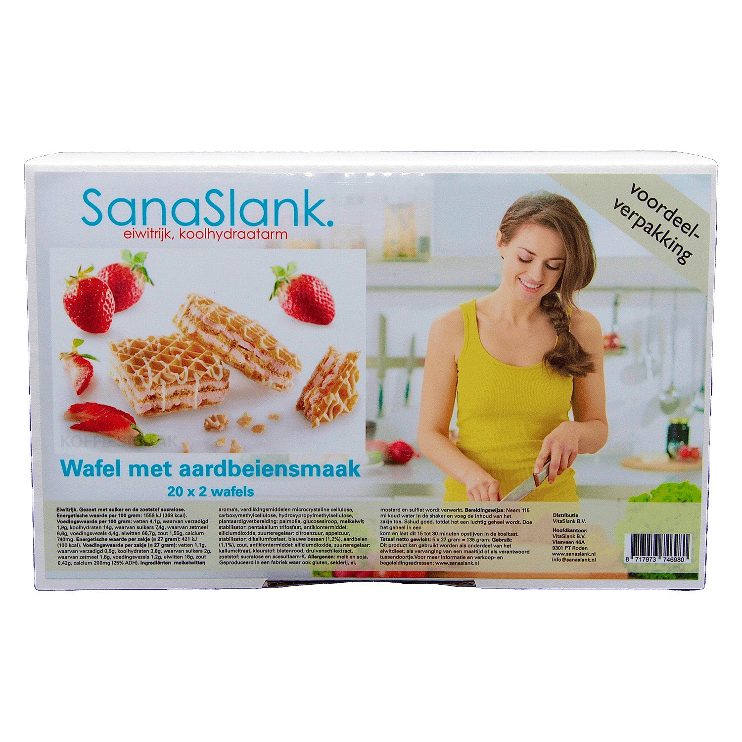 SanaSlank XXL Waffeln mit Erdbeergeschmack (20 Packungen)